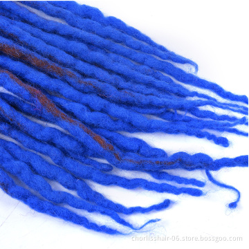 Wholesale Ombre Soft Nepal Felted Wool Handmade Long 22'' Afro Synthetic Dreadlocks Crochet Braids Hair For Kids And Adult